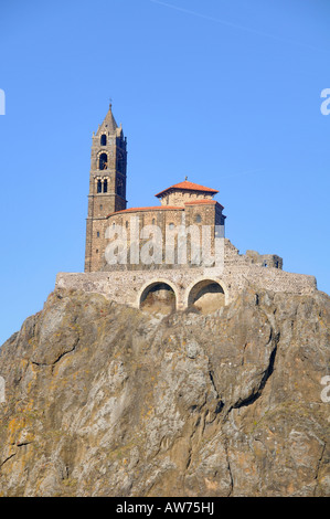 Saint Michel Aiguilhe Kapelle, Le Puy-En-Velay, Auvergne, Frankreich. Stockfoto