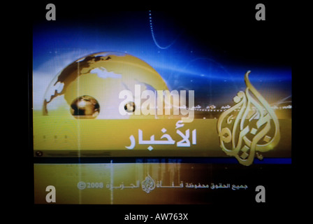 "Al Jazeera" auch Aljazeera oder JSC News Bulletin Screenshot Stockfoto