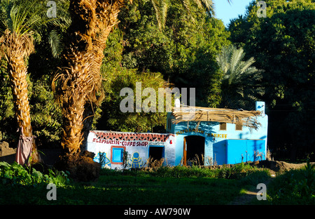 Elephantine Island Cafe - einem nubischen Café auf Elephantine, Assuan, Ägypten Stockfoto