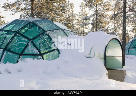 Iglu-Typ Unterkunft in einem Hotel in Kakslauttanen in der Nähe von Saarisleka Norden Finnlands Stockfoto