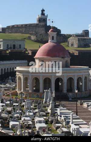 El Morro Fort Friedhof historischen alten San Juan Puerto rico Stockfoto