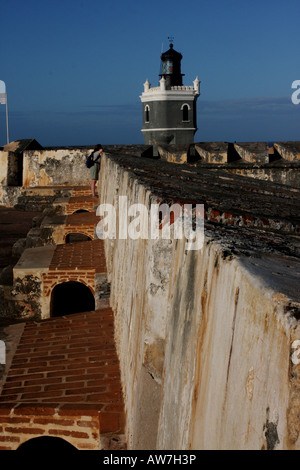 El Morro Fort Leuchtturm alten San Juan Puerto rico Stockfoto