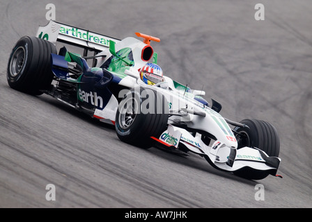 Testdriver Alexander Wurz AUT im Honda RA108 Rennwagen während der Formel-1-Test-Sitzungen auf dem Circuit de Catalunya Stockfoto