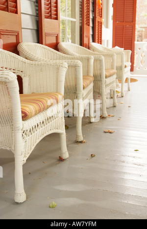 USA Chestertown Veranda eines Hauses entlang historischer High Street Stockfoto