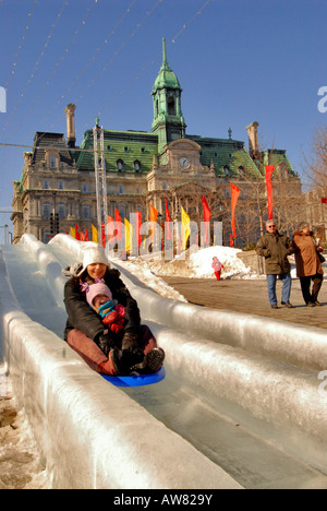 Altes Montreal-Leute, die Spaß Kanada-Quebec-Montreal Stockfoto