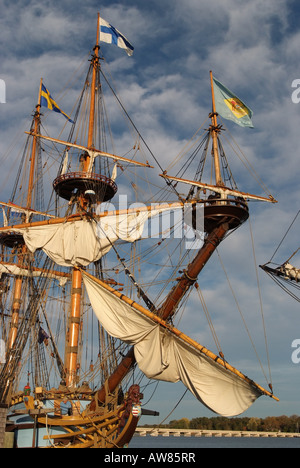 USA-Chestertown Detail der Großsegler Kalmar Dezember In Port für das Downrigging-Wochenende in Chestertown Stockfoto