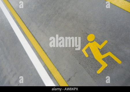 Straße Kennzeichnung Angabe Fußgängerweg Route im Vereinigten Königreich Stockfoto
