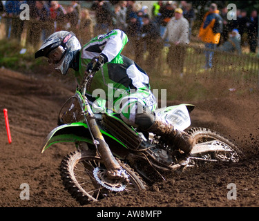 Motocross-Rennen im Hawkstone internationalen Motocross 03.02.08 Stockfoto