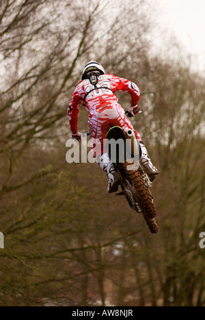 Motocross-Rennen im Hawkstone internationalen Motocross 03.02.08 Stockfoto