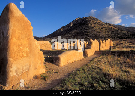 Abendlicht auf den Ruinen der Kavallerie-Kaserne in Fort Bowie Fort Bowie National Historic Site Arizona Stockfoto