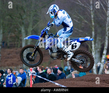 Motocross-Rennen im Hawkstone internationalen Motocross 03.02.08 Stockfoto