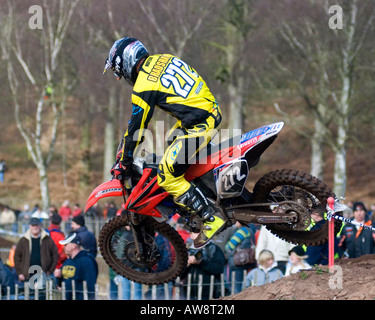 Motocross-Rennen im Hawkstone internationalen Motocross 03.02.08 Stockfoto