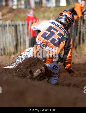 Motocross-Rennen im Hawkstone internationalen Motocross 03.02.08 Stockfoto