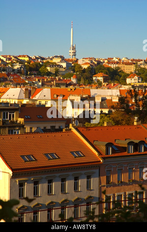 Zizkov TV Tower in Prag die Hauptstadt der Tschechischen Republik EU Stockfoto