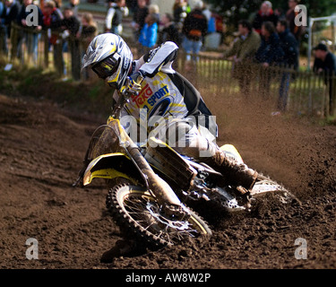 Motocross-Rennen im Hawkstone internationalen Motocross 03.02.08 Stockfoto