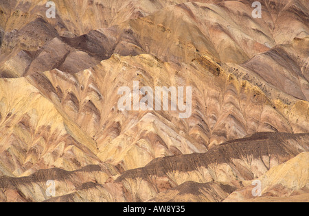 Marmoriertes Muster in Sedimentgestein entlang der Zabriskie Point Trail Death Valley Nationalpark Kalifornien Stockfoto