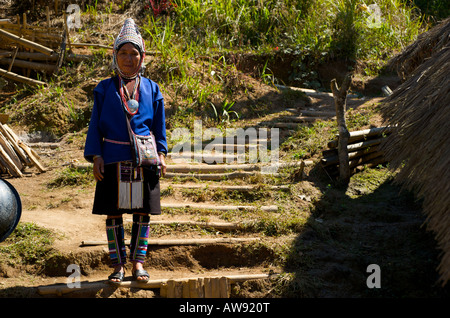 Akha Hügel Stamm Frau in der Provinz Chiang Rai Thailand Stockfoto