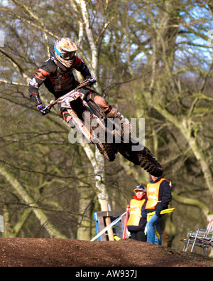 Motocross-Rennen im Hawkstone internationalen Motocross 03.02.08 Stockfoto