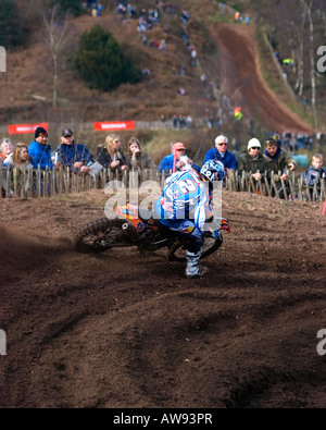 Motocross-Rennen im Hawkstone internationalen Motocross 03.02.08 Stockfoto