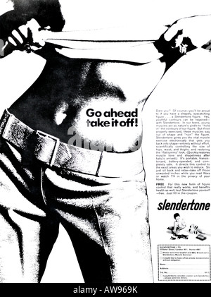 1960er Jahre Nova Magazin Oktober 1968 Werbung für Slendertone Muscle Exerciser für redaktionelle Verwendung nur Stockfoto