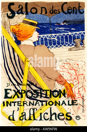 Salon des Cent 1895 Toulouse Lautrec Jugendstil Poster für den internationalen Poster Ausstellung mit Lithographie A Cruise Stockfoto