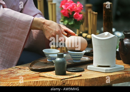 Traditionelle Tee-Zeremonie in Japan Stockfoto
