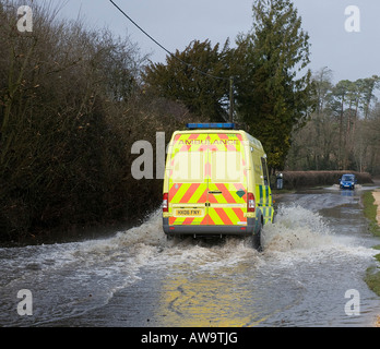 Überschwemmungen in Beaulieu, New Forest 2008 Stockfoto