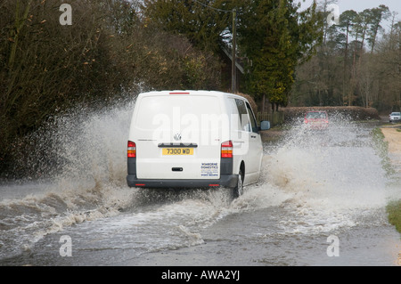 Überschwemmungen in Beaulieu, New Forest 2008 Stockfoto