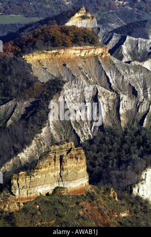 Badlands von Civita Bagnoreggio in Italien Stockfoto