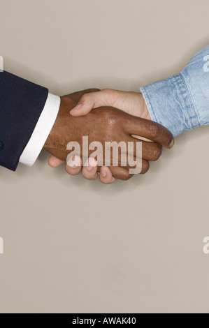 Zwei Männer, die Hände schütteln Stockfoto