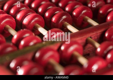 Nahaufnahme von einem hölzernen abacus Stockfoto