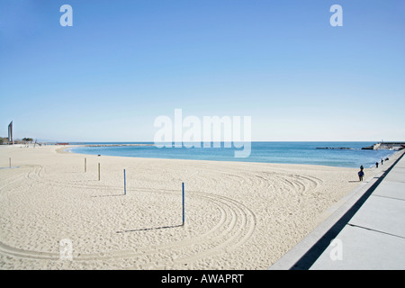 Blick aus Meer von Marina am Port Olimpic Barcelona Spanien Europa Stockfoto