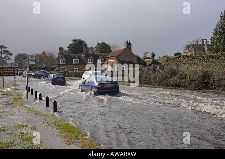 Überschwemmungen in Beaulieu, New Forest 2008 Stockfoto