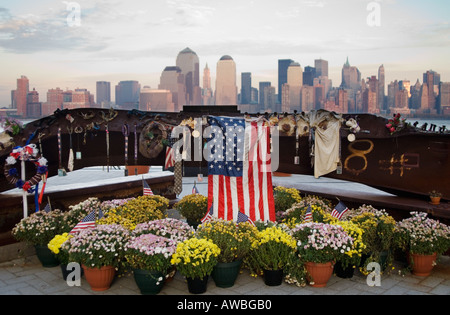 Skyline von New York mit 9 11 Gedenkstätte NY Stockfoto