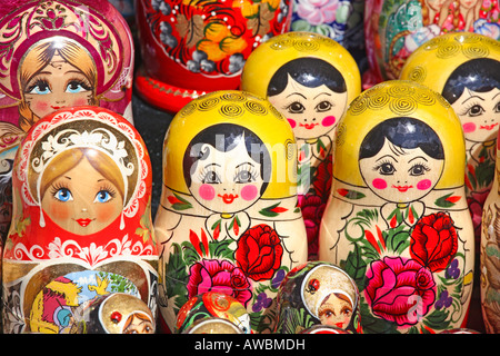 Russland, Moskau, traditionelle russische Puppen Stockfoto