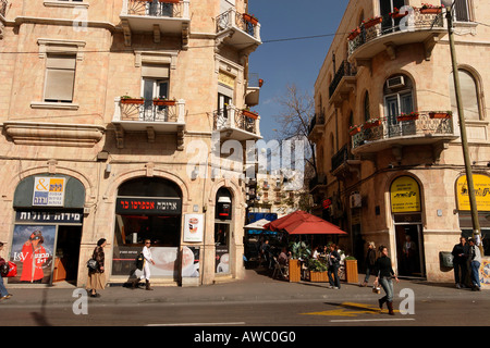 Israel Jerusalem renovierte Gebäude in Yafo Straße Stockfoto