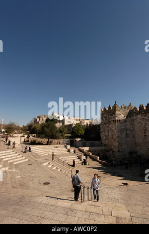 Israel-Jerusalem-Ost-Jerusalem den Platz vor Damaskus-Tor Stockfoto