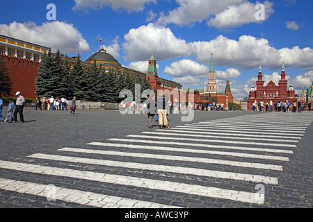 Russland, Moskau, Roter Platz, Kreml, Lenin-Mausoleum, State History Museum, St Nikolaus Turm Stockfoto