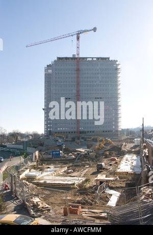 KD-Tower (ehemals Kodak Gebäude) Hemel Hempstead, Sanierungen im Gange Feb 2008 Stockfoto