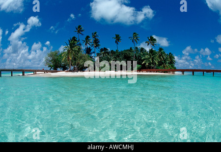 Blick auf Maledivian Insel Malediven Indischer Ozean Medhufushi Meemu Atoll Stockfoto