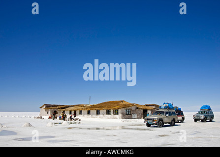 Salz-Hotel-Hotel de Sal Playa Blanca, Altiplano, Salz See Salar de Uyuni, Bolivien, Südamerika Stockfoto
