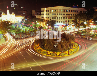 Datenverkehr Runde Kreisverkehr, Vietnam Stockfoto