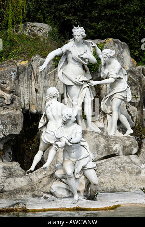 Casterta Kampanien Italien Italia Königspalast Schloss Garten Kaskadenbrunnen Diana und Aktaion Stockfoto