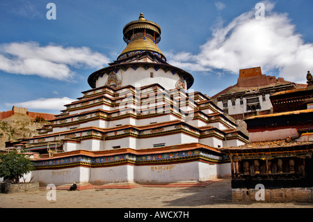 Palcho Kloster oder Pelkor Chode Kloster oder Shekar Gyantse Gyantse Kumbum Stupa, Gyantse, Tibet Stockfoto