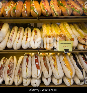 Baguettes und Sandwiches, Paris, Frankreich, Europa Stockfoto