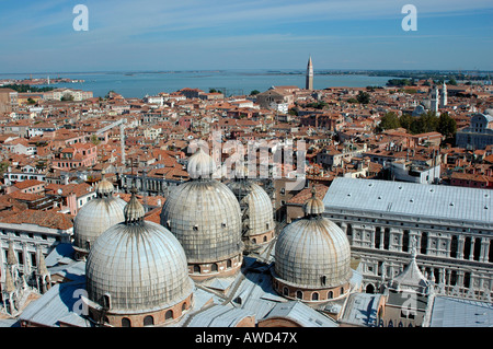 Blick vom Campanile, Markusplatz Basilika St. Markus Platz, Venedig, Veneto, Italien, Europa Stockfoto