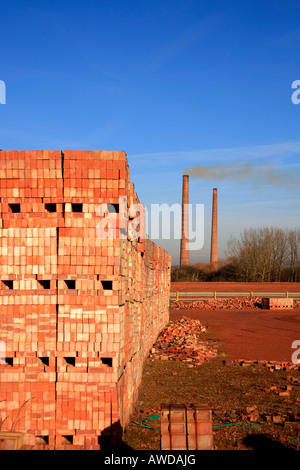 Stapel von neuen LBC Ziegel Ziegelei Hanson Ziegel Firma Whittlesey Cambridgeshire England Großbritannien Großbritannien Stockfoto