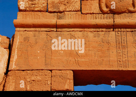 Detail des Tempels für den Gott Amun, Naga, Sudan, Afrika Stockfoto