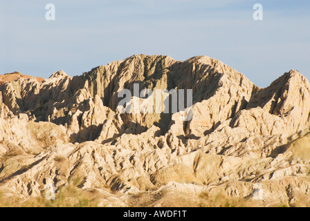 Erodierten Mekka Hügel auf der San-Andreas-Verwerfungslinie mit Blick auf die Salton Sea-Kalifornien Stockfoto