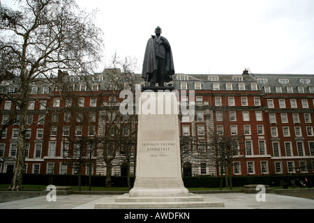 Statue von Franklin Delano Roosevelt am Grosvenor Square in London Stockfoto